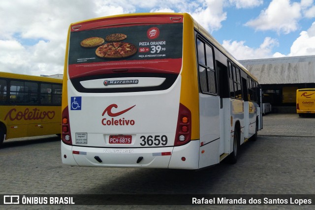 Coletivo Transportes 3659 na cidade de Caruaru, Pernambuco, Brasil, por Rafael Miranda dos Santos Lopes. ID da foto: 6876050.