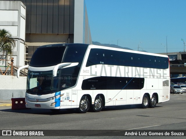 Auto Viação Catarinense 3602 na cidade de Rio de Janeiro, Rio de Janeiro, Brasil, por André Luiz Gomes de Souza. ID da foto: 6877754.