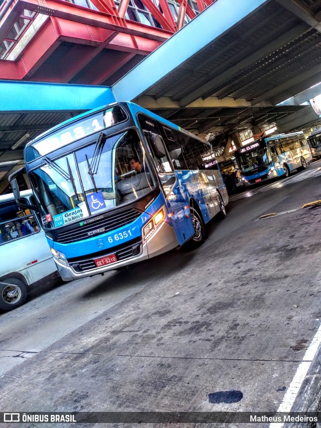 Transwolff Transportes e Turismo 6 6351 na cidade de São Paulo, São Paulo, Brasil, por Matheus Medeiros. Número da foto: #6878763.