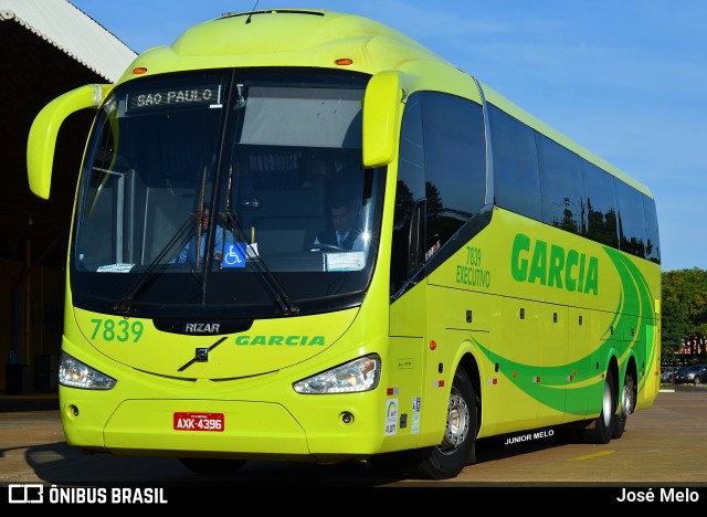 Viação Garcia 7839 na cidade de Maringá, Paraná, Brasil, por José Melo. ID da foto: 6878339.