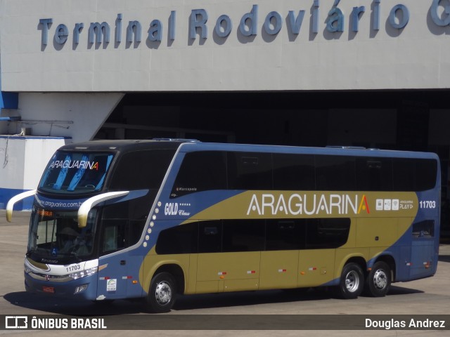 Viação Araguarina 11703 na cidade de Goiânia, Goiás, Brasil, por Douglas Andrez. ID da foto: 6882080.