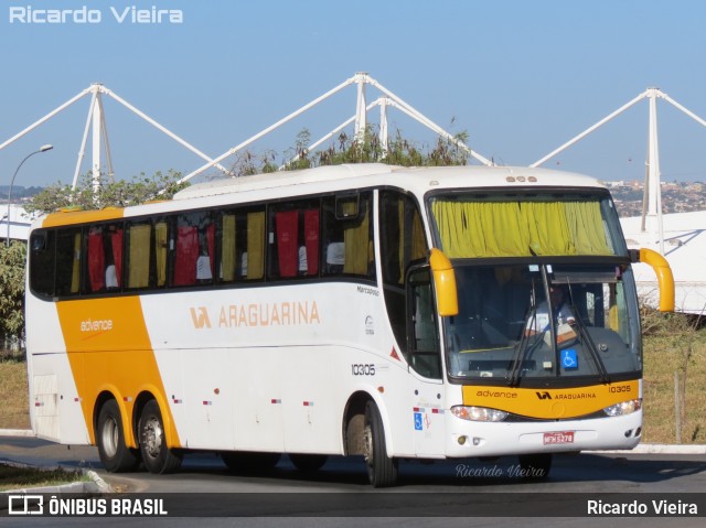 Viação Araguarina 10305 na cidade de Brasília, Distrito Federal, Brasil, por Ricardo Vieira. ID da foto: 6882364.