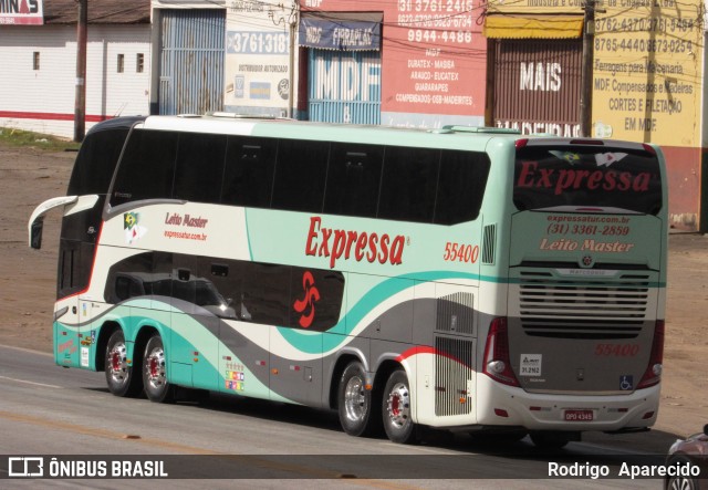 Expressa Turismo 55400 na cidade de Conselheiro Lafaiete, Minas Gerais, Brasil, por Rodrigo  Aparecido. ID da foto: 6882944.