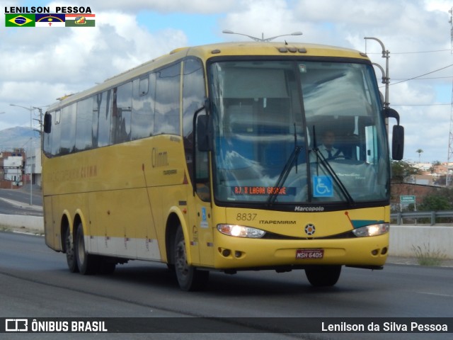 Viação Itapemirim 8837 na cidade de Caruaru, Pernambuco, Brasil, por Lenilson da Silva Pessoa. ID da foto: 6886828.