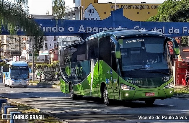 Ecobus Transportes e Turismo 1208 na cidade de Aparecida, São Paulo, Brasil, por Vicente de Paulo Alves. ID da foto: 6883942.