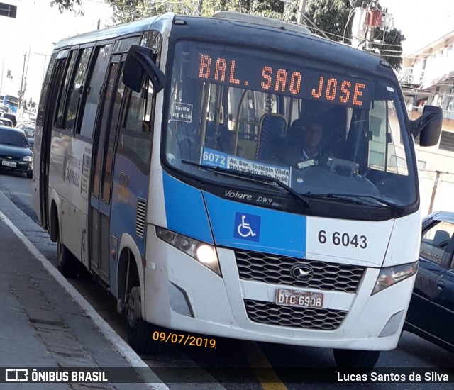 Transwolff Transportes e Turismo 6 6043 na cidade de São Paulo, São Paulo, Brasil, por Lucas Santos da Silva. ID da foto: 6886103.