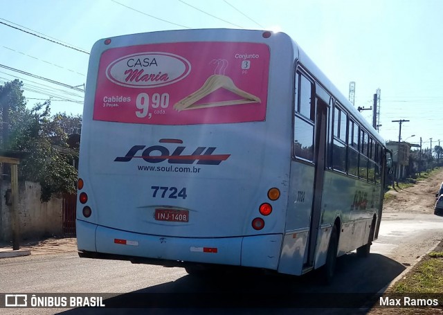 SOUL - Sociedade de Ônibus União Ltda. 7724 na cidade de Alvorada, Rio Grande do Sul, Brasil, por Max Ramos. ID da foto: 6885582.