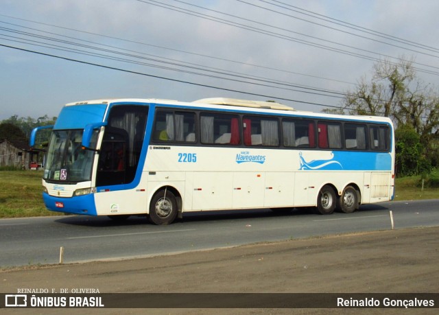 Viação Nossa Senhora dos Navegantes 2205 na cidade de Indaial, Santa Catarina, Brasil, por Reinaldo Gonçalves. ID da foto: 6888357.