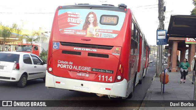 Trevo Transportes Coletivos 1114 na cidade de Porto Alegre, Rio Grande do Sul, Brasil, por Davi Borba. Número da foto: #6887420.
