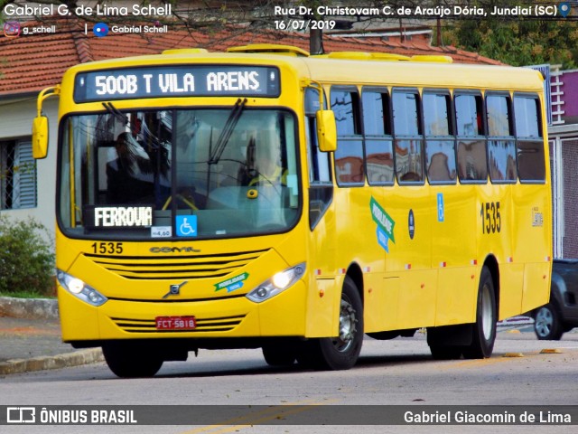 Viação Leme 1535 na cidade de Jundiaí, São Paulo, Brasil, por Gabriel Giacomin de Lima. ID da foto: 6888899.