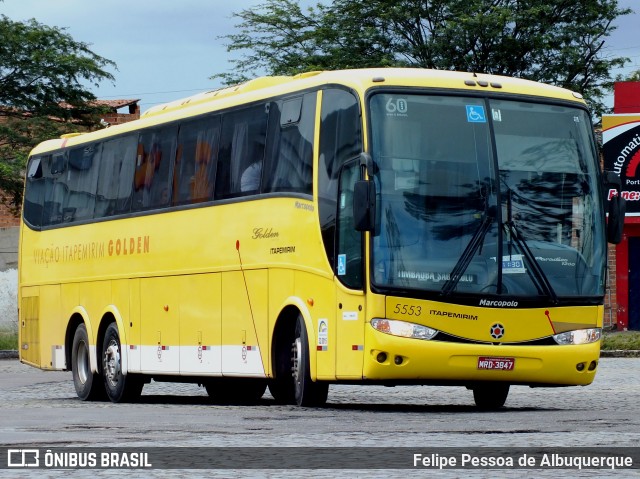 Viação Itapemirim 5553 na cidade de Caruaru, Pernambuco, Brasil, por Felipe Pessoa de Albuquerque. ID da foto: 6890252.