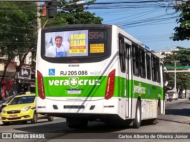 Viação Vera Cruz RJ 205.086 na cidade de Rio de Janeiro, Rio de Janeiro, Brasil, por Carlos Alberto de Oliveira Júnior. ID da foto: 6890685.