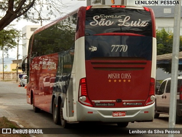 Expresso São Luiz 7770 na cidade de Caruaru, Pernambuco, Brasil, por Lenilson da Silva Pessoa. ID da foto: 6897414.