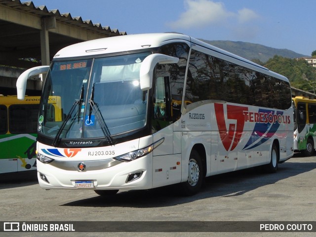 Viação Teresópolis RJ 203.035 na cidade de Teresópolis, Rio de Janeiro, Brasil, por PEDRO COUTO. ID da foto: 6895215.