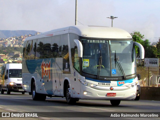 Auto Viação 1001 RJ 108.622 na cidade de Belo Horizonte, Minas Gerais, Brasil, por Adão Raimundo Marcelino. ID da foto: 6853926.