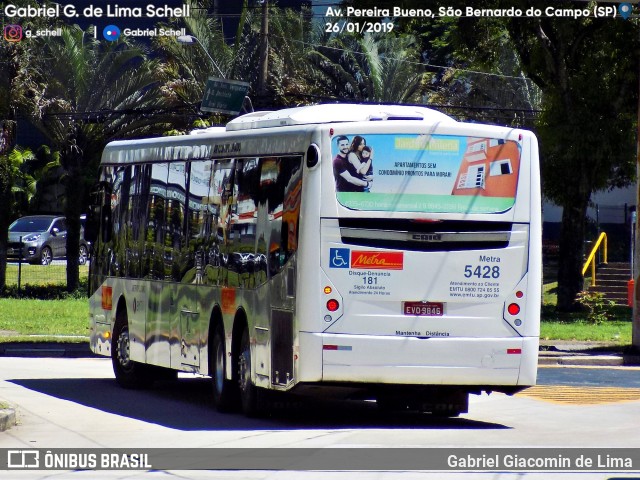 Metra - Sistema Metropolitano de Transporte 5428 na cidade de São Bernardo do Campo, São Paulo, Brasil, por Gabriel Giacomin de Lima. Número da foto: #6854074.