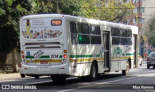 Sudeste Transportes Coletivos 3114 na cidade de Porto Alegre, Rio Grande do Sul, Brasil, por Max Ramos. ID da foto: 6853237.