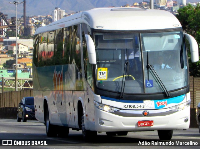 Auto Viação 1001 RJ 108.543 na cidade de Belo Horizonte, Minas Gerais, Brasil, por Adão Raimundo Marcelino. ID da foto: 6853871.