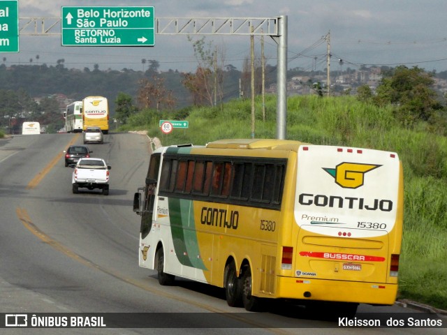 Empresa Gontijo de Transportes 15380 na cidade de Sabará, Minas Gerais, Brasil, por Kleisson  dos Santos. ID da foto: 6852174.