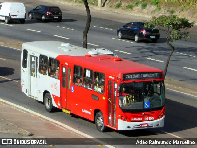 Viação Belo Monte Transportes Coletivos 97155 na cidade de Belo Horizonte, Minas Gerais, Brasil, por Adão Raimundo Marcelino. ID da foto: 6900135.