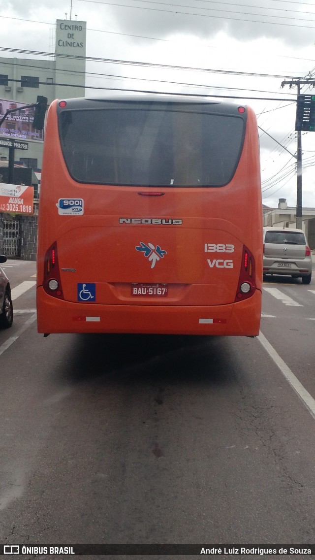 VCG - Viação Campos Gerais 1383 na cidade de Ponta Grossa, Paraná, Brasil, por André Luiz Rodrigues de Souza. Número da foto: #6901793.