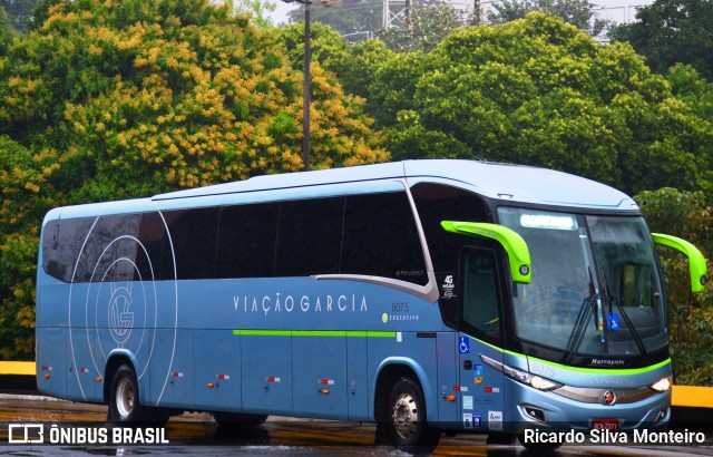 Viação Garcia 8075 na cidade de Londrina, Paraná, Brasil, por Ricardo Silva Monteiro. ID da foto: 6904029.