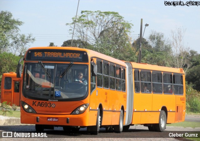 Viação Tamandaré KA693 na cidade de Curitiba, Paraná, Brasil, por Cleber Gumz. ID da foto: 6904802.