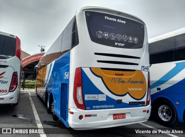 Empresa de Ônibus Circular Nossa Senhora Aparecida 1548 na cidade de Aparecida, São Paulo, Brasil, por Vicente de Paulo Alves. Número da foto: #6907950.