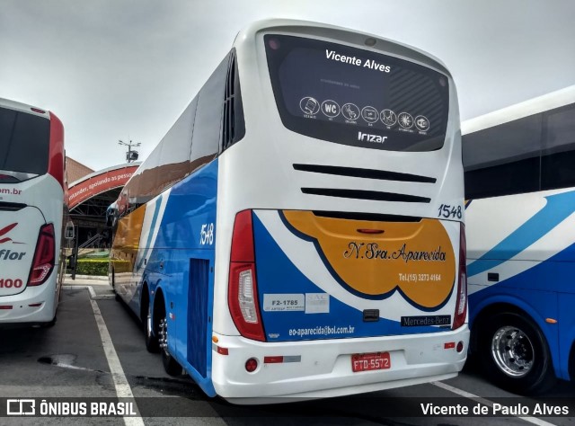 Empresa de Ônibus Circular Nossa Senhora Aparecida 1548 na cidade de Aparecida, São Paulo, Brasil, por Vicente de Paulo Alves. ID da foto: 6907950.