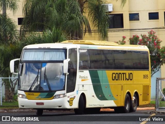 Empresa Gontijo de Transportes 11615 na cidade de Uberaba, Minas Gerais, Brasil, por Lucas Vieira. ID da foto: 6911824.