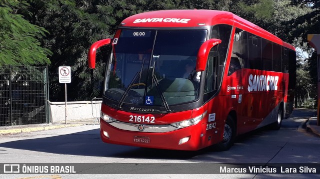 Viação Santa Cruz 216142 na cidade de São Paulo, São Paulo, Brasil, por Marcus Vinicius Lara Silva. ID da foto: 6909265.