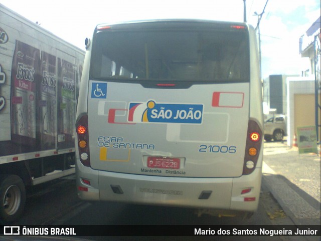 Auto Ônibus São João 21006 na cidade de Feira de Santana, Bahia, Brasil, por Mario dos Santos Nogueira Junior. ID da foto: 6909089.