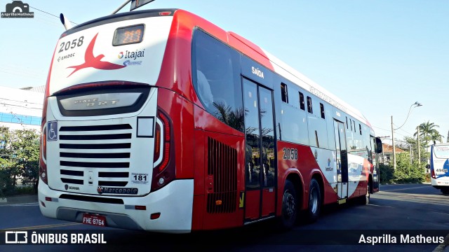 Itajaí Transportes Coletivos 2058 na cidade de Campinas, São Paulo, Brasil, por Asprilla Matheus. ID da foto: 6908436.