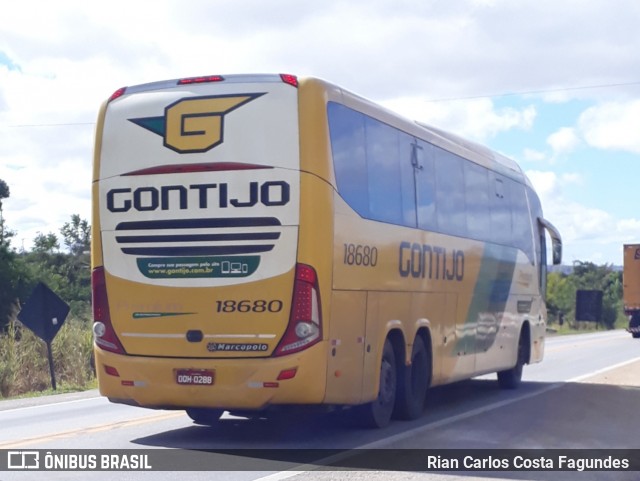 Empresa Gontijo de Transportes 18680 na cidade de Vitória da Conquista, Bahia, Brasil, por Rian Carlos Costa Fagundes . ID da foto: 6913697.