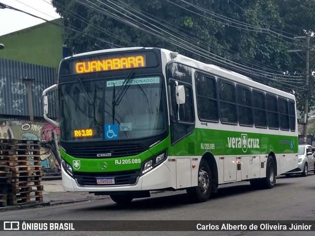 Viação Vera Cruz RJ 205.089 na cidade de Rio de Janeiro, Rio de Janeiro, Brasil, por Carlos Alberto de Oliveira Júnior. ID da foto: 6914135.