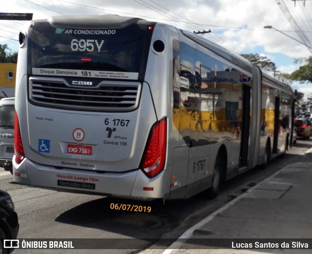Viação Grajaú S.A. 6 1767 na cidade de São Paulo, São Paulo, Brasil, por Lucas Santos da Silva. Número da foto: #6912534.