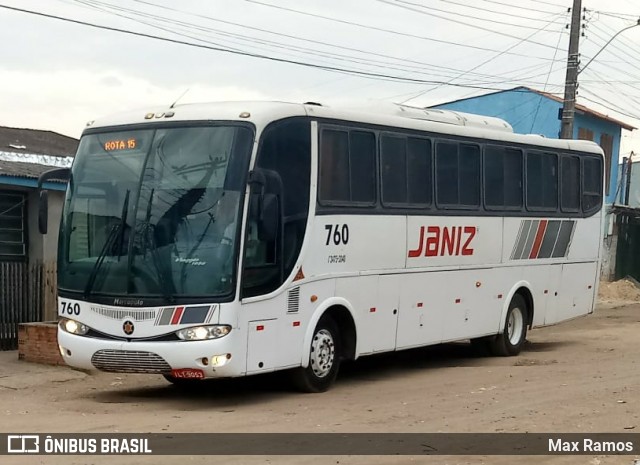 Janiz Transportes 760 na cidade de Alvorada, Rio Grande do Sul, Brasil, por Max Ramos. Número da foto: #6914767.