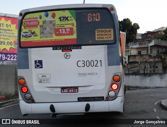 Transportes Futuro C30021 na cidade de Rio de Janeiro, Rio de Janeiro, Brasil, por Jorge Gonçalves. ID da foto: 6914807.