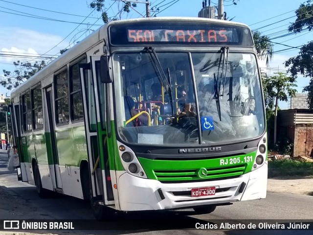 Viação Vera Cruz RJ 205.131 na cidade de Rio de Janeiro, Rio de Janeiro, Brasil, por Carlos Alberto de Oliveira Júnior. ID da foto: 6914181.