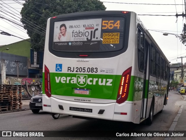 Viação Vera Cruz RJ 205.083 na cidade de Rio de Janeiro, Rio de Janeiro, Brasil, por Carlos Alberto de Oliveira Júnior. ID da foto: 6914107.