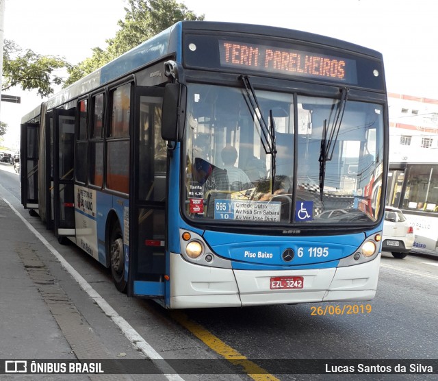 Viação Grajaú S.A. 6 1195 na cidade de São Paulo, São Paulo, Brasil, por Lucas Santos da Silva. ID da foto: 6917817.