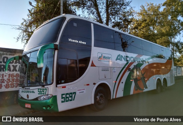 Empresa de Transportes Andorinha 5697 na cidade de Araxá, Minas Gerais, Brasil, por Vicente de Paulo Alves. ID da foto: 6918334.