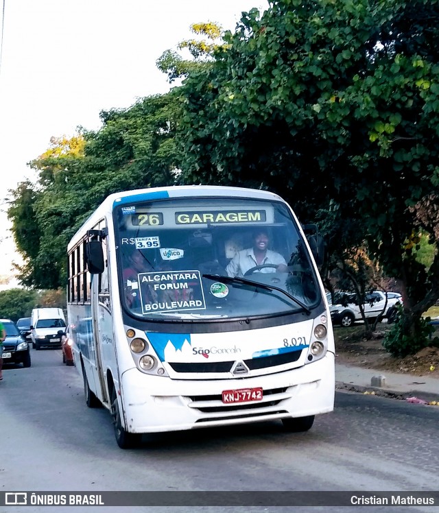 Auto Ônibus Asa Branca Gonçalense 8.021 na cidade de São Gonçalo, Rio de Janeiro, Brasil, por Cristian Matheus. ID da foto: 6924969.