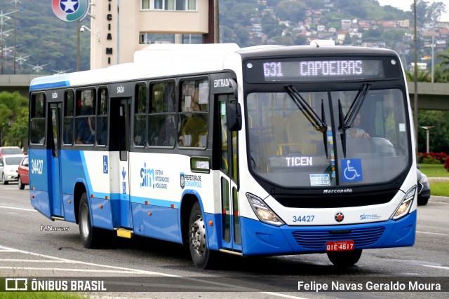Transporte Coletivo Estrela 34427 na cidade de Florianópolis, Santa Catarina, Brasil, por Felipe Navas Geraldo Moura . Número da foto: #6856554.