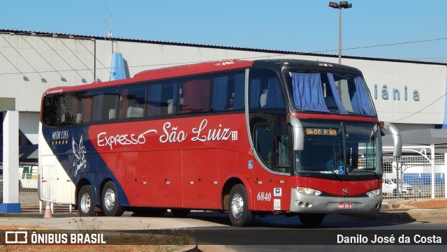 Expresso São Luiz 6840 na cidade de Goiânia, Goiás, Brasil, por Danilo Danibus. ID da foto: 6855414.