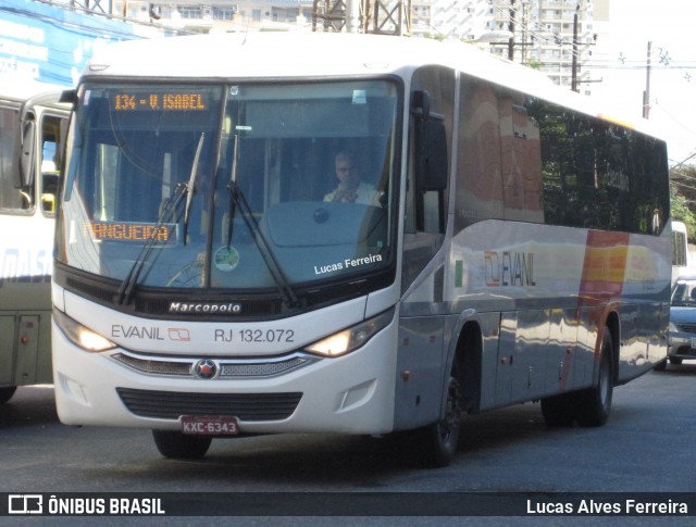 Evanil Transportes e Turismo RJ 132.072 na cidade de Nova Iguaçu, Rio de Janeiro, Brasil, por Lucas Alves Ferreira. ID da foto: 6855891.