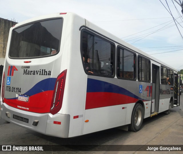 Maravilha Auto Ônibus ITB.01.114 na cidade de Itaboraí, Rio de Janeiro, Brasil, por Jorge Gonçalves. Número da foto: #6855145.