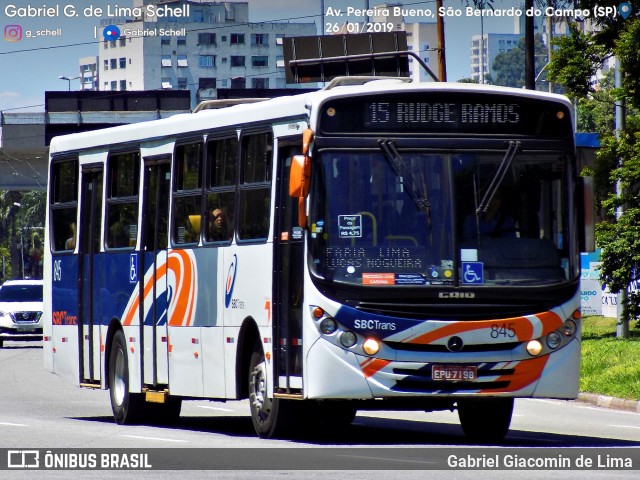 SBC Trans 845 na cidade de São Bernardo do Campo, São Paulo, Brasil, por Gabriel Giacomin de Lima. Número da foto: #6856764.