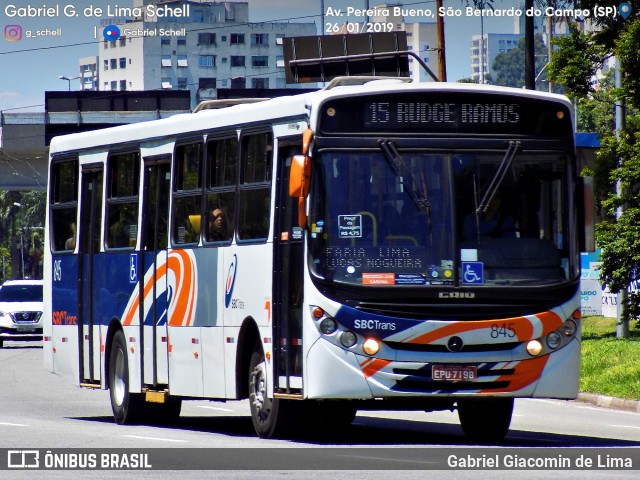 SBC Trans 845 na cidade de São Bernardo do Campo, São Paulo, Brasil, por Gabriel Giacomin de Lima. ID da foto: 6856764.