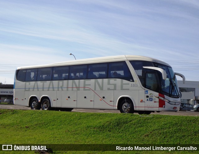 Auto Viação Catarinense 3305 na cidade de Santa Cruz do Sul, Rio Grande do Sul, Brasil, por Ricardo Manoel Limberger Carvalho. ID da foto: 6854818.